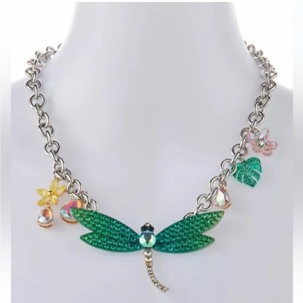 Betsey Johnson Garden Glam Dragonfly Frontal Necklace
